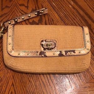 Coach Straw Python Clutch